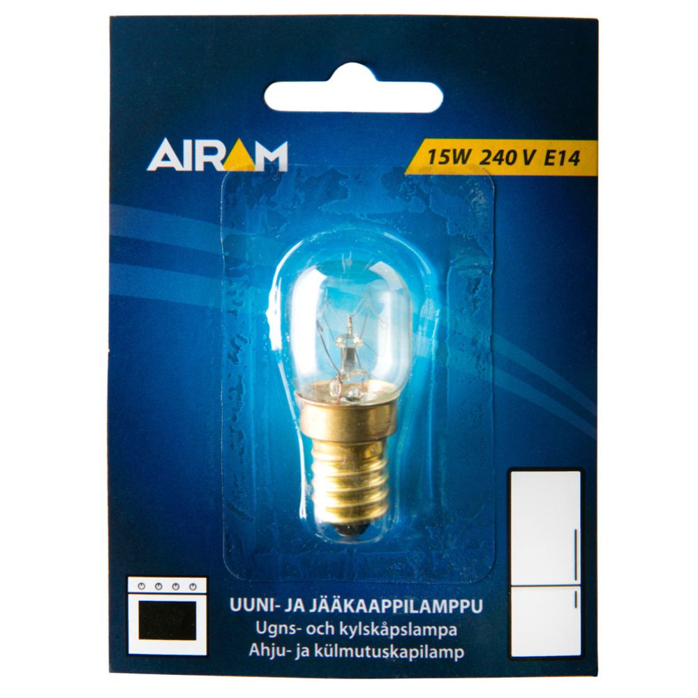 Airam uunilamppu / jääkaappilamppu E14 15W 80 lm