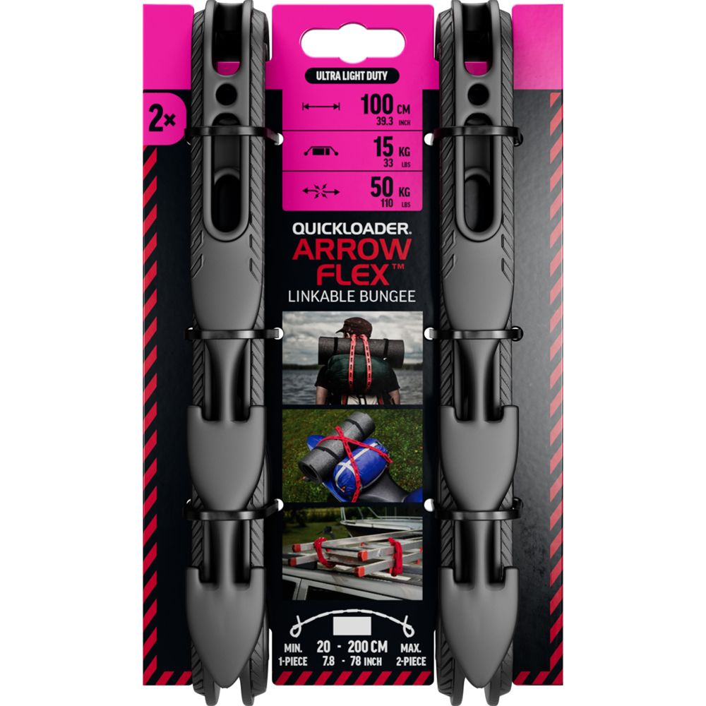 QUICKLOADER ArrowFlex spänband svart 100cm 2 st.