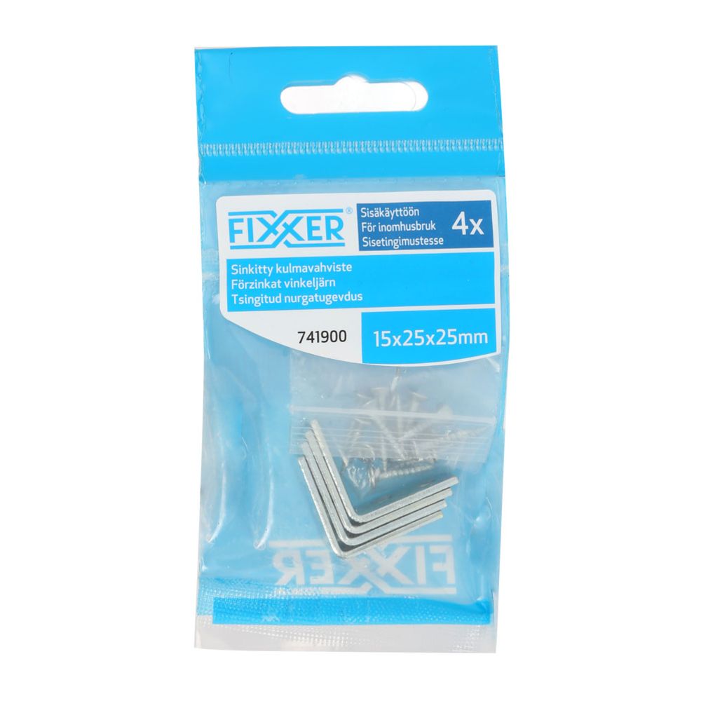 Fixxer® nurgatugevdus tsingitud 25 x 25 x 15 mm 4 tk