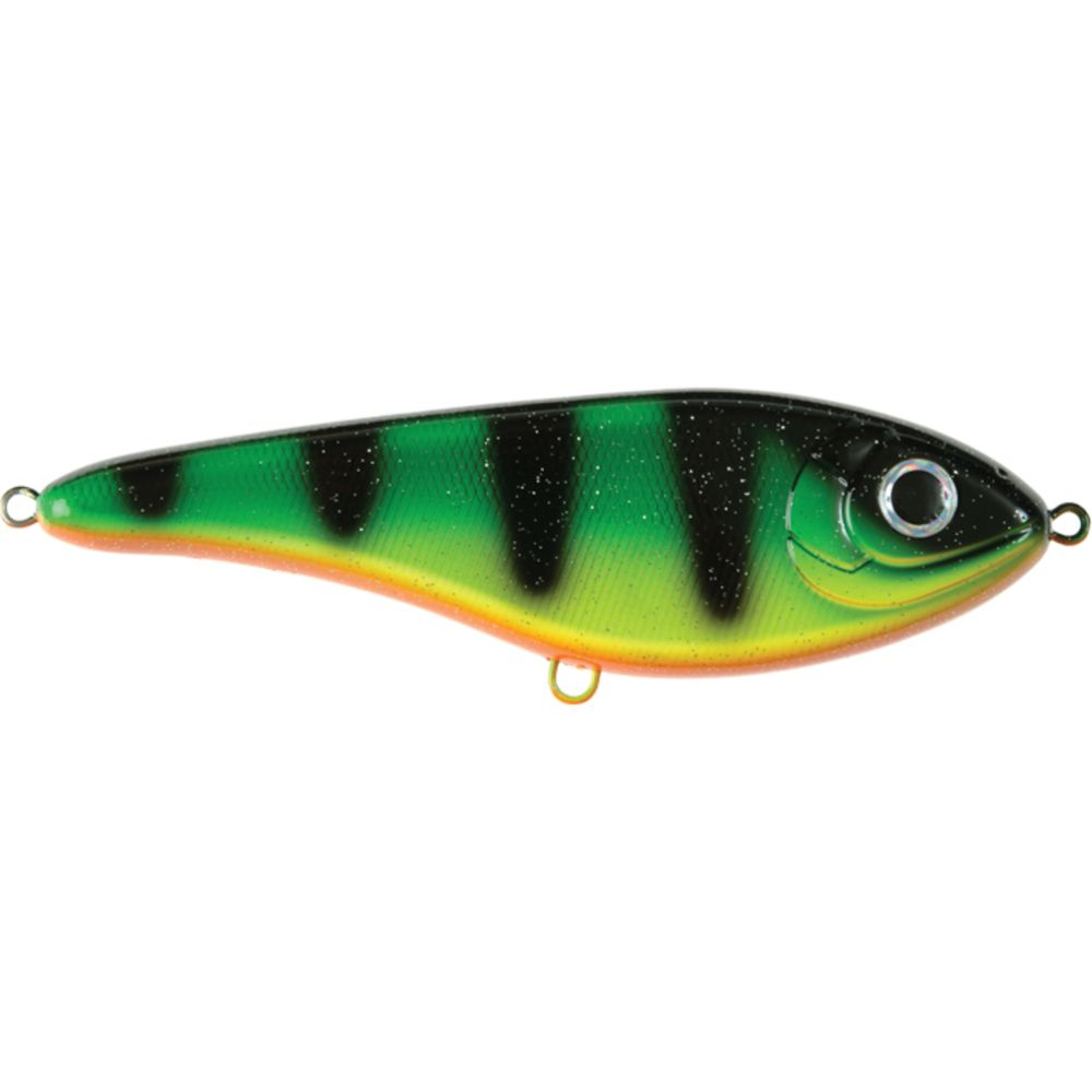Strike Pro Buster Jerk 15 cm 75 g uppoava jerkki Black Okoboji Perch C504F