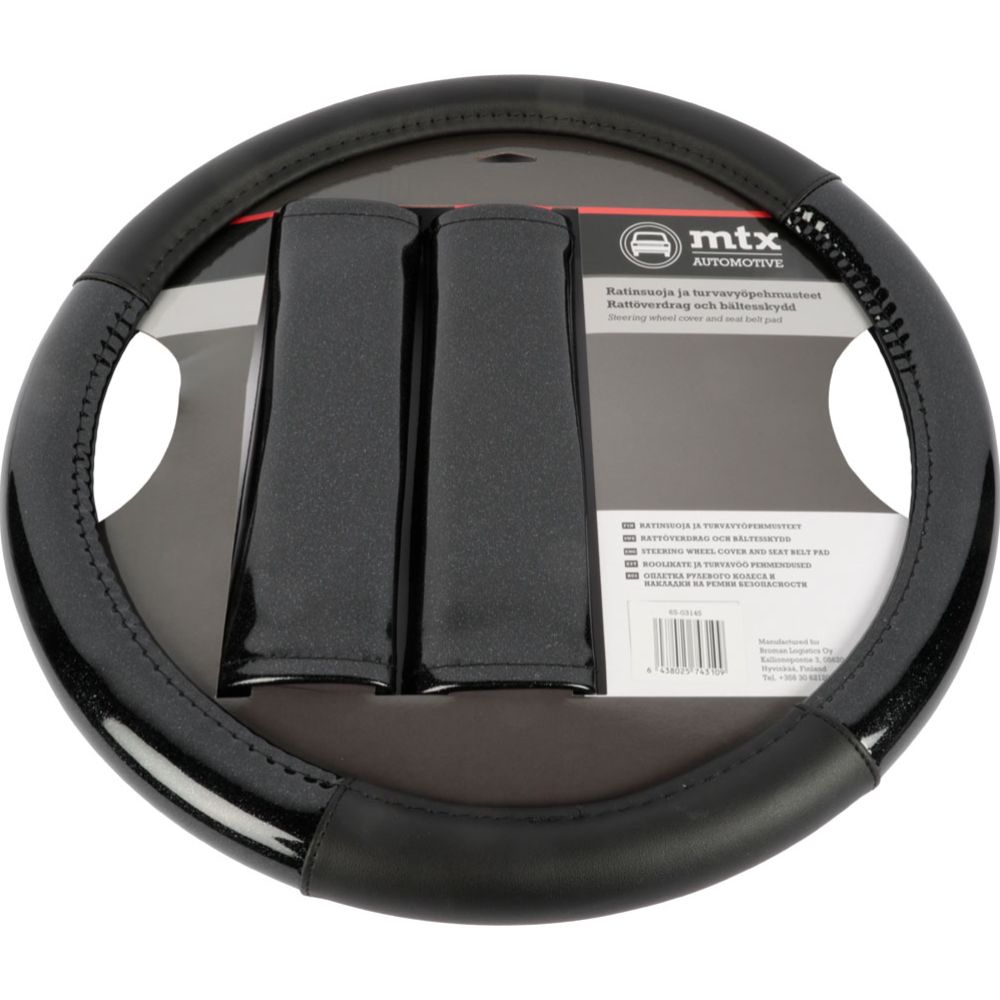MTX Automotive rattmuff och bälteskydd svart/glitter 37–39 cm