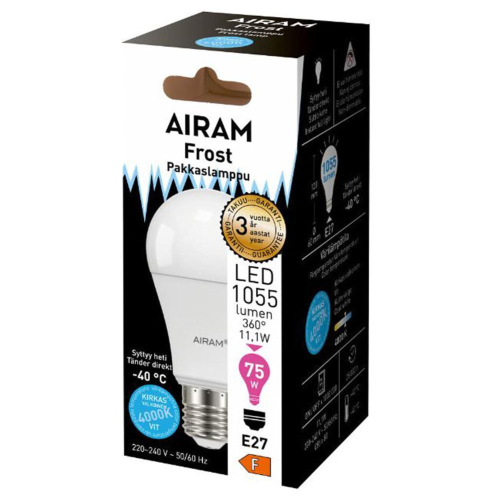 Airam LED pakkaslamppu E27 10,5 W 4000 K 1100 lm