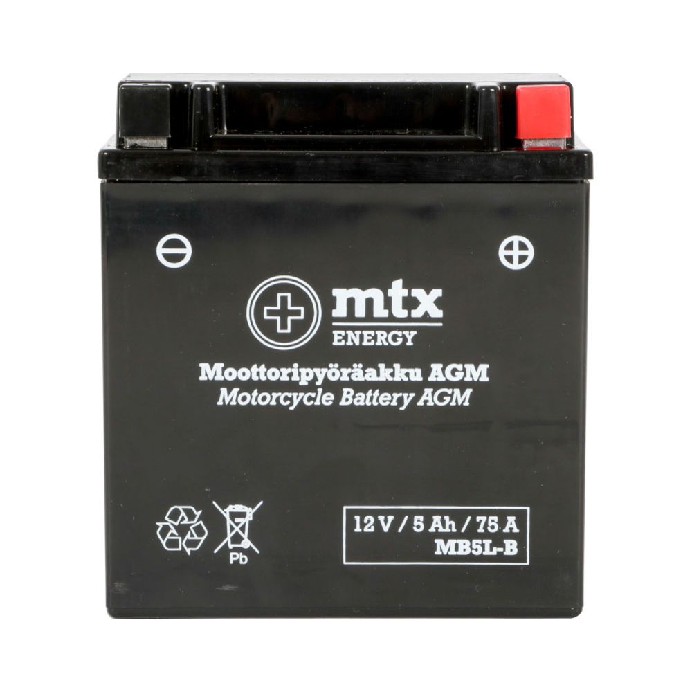 MTX Energy AGM-aku 12 V 5 Ah "MB5L-B" (P119 x L59 x K130 mm)