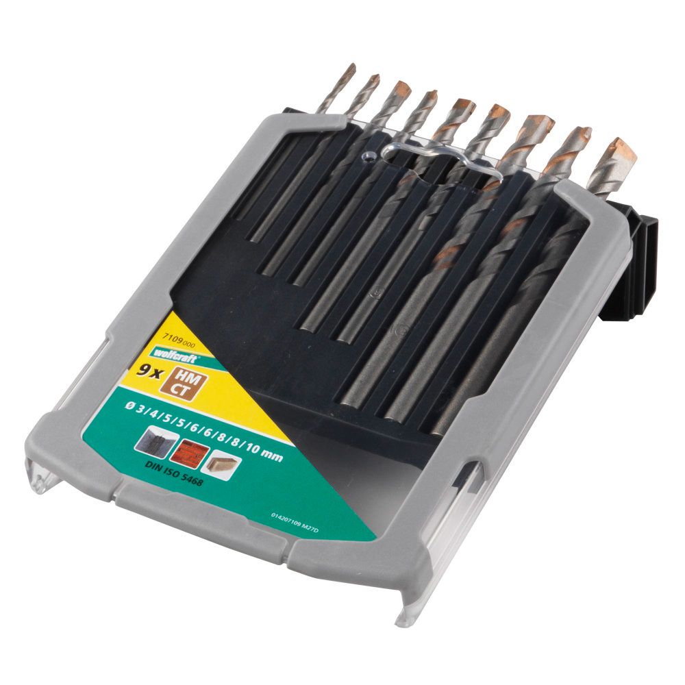 Wolfcraft® kivipuuride komplekt 3,0-10 mm 9 osa
