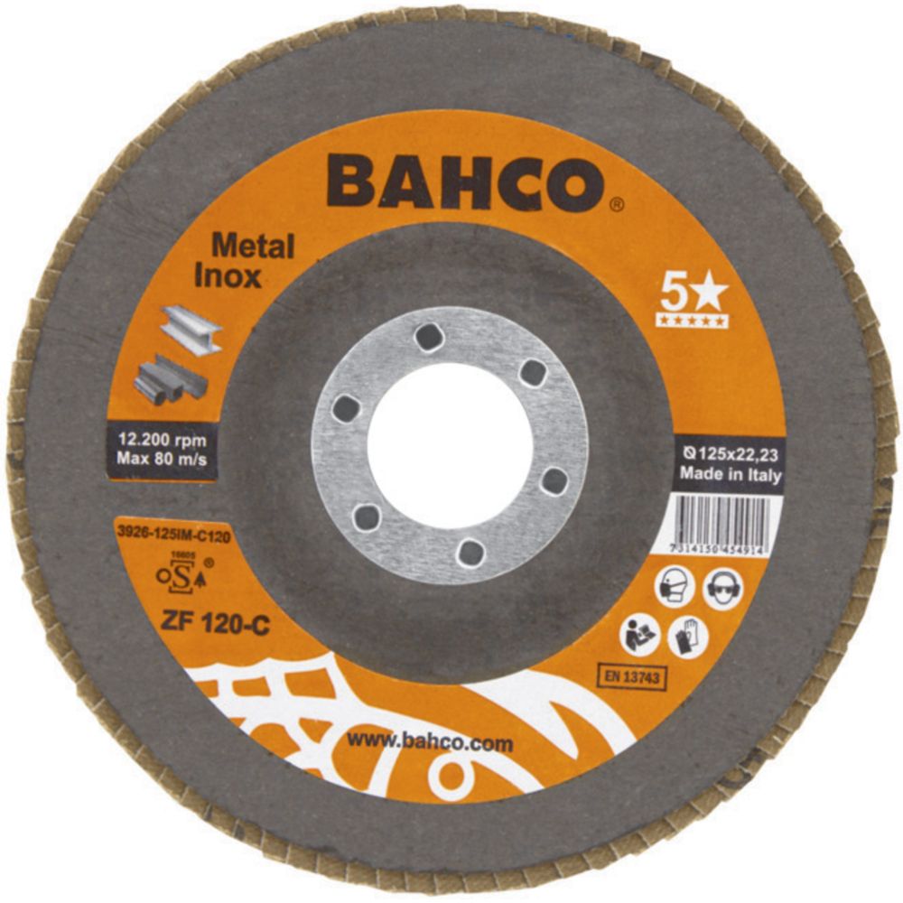 Bahco 3926-125IM-C80 Zirconium lamellslipskiva 125 mm K80