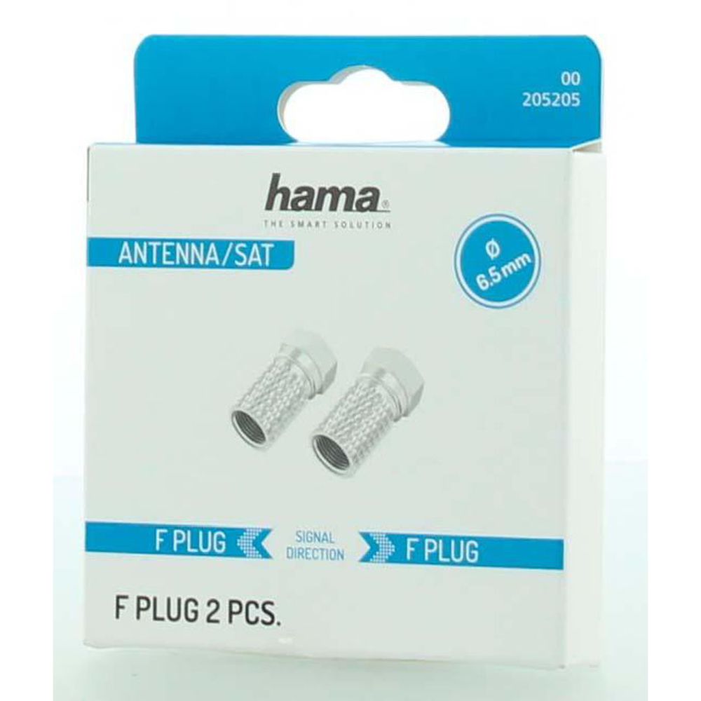 Hama F-liitin uros, 6,5 mm, kierrettävä, 2 kpl