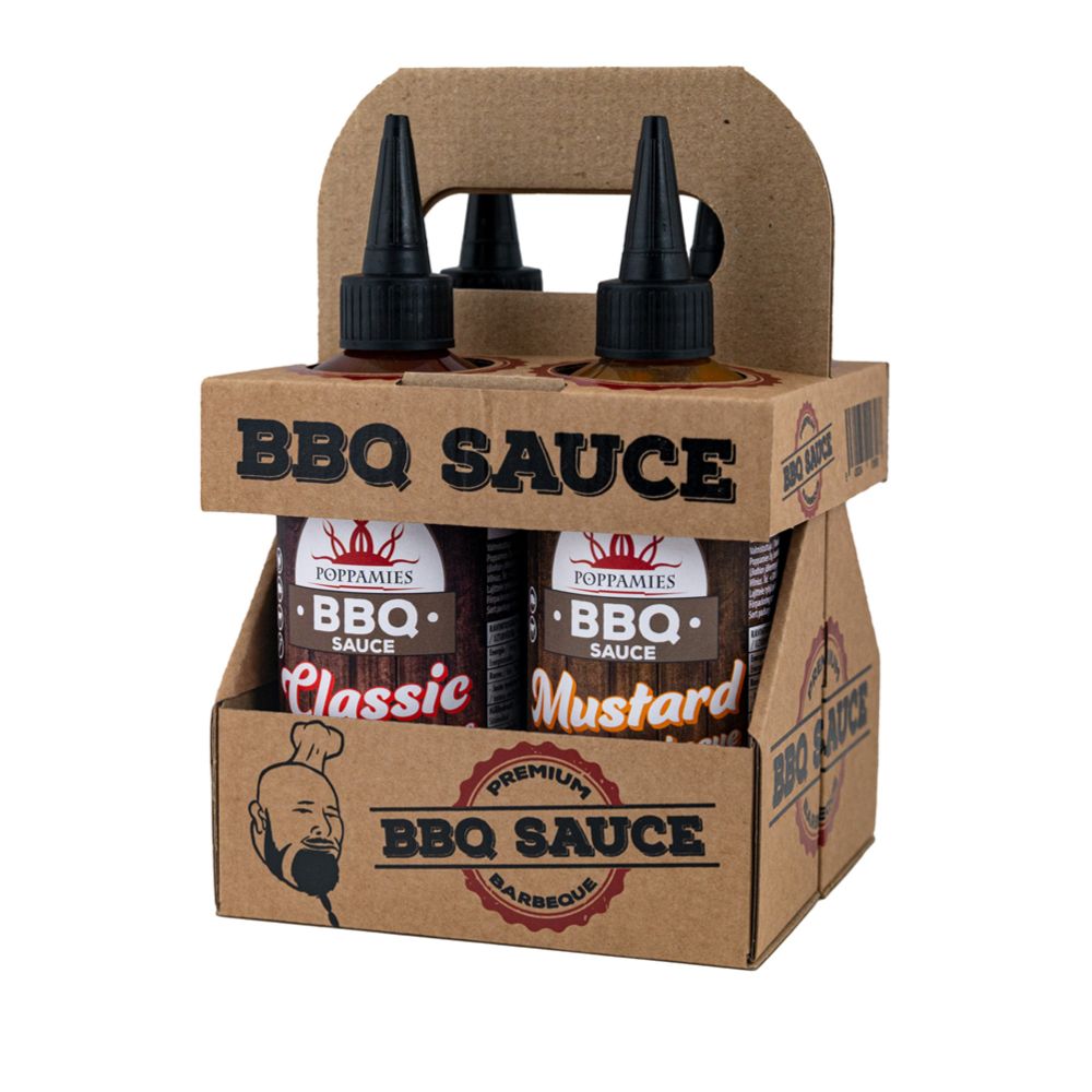 Poppamies BBQ sås presentförpackning 4 x 335—360 g