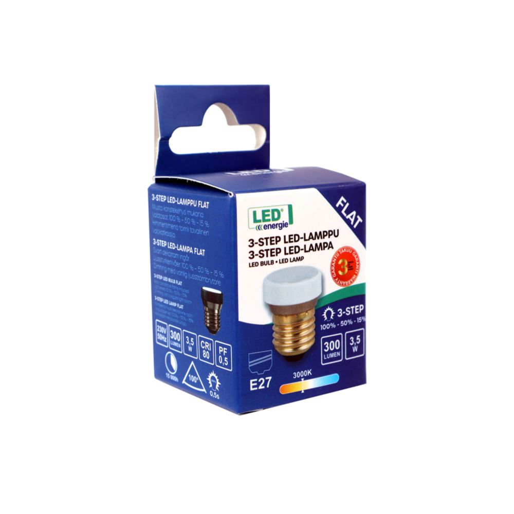 Led Energie E27 Flat lamppu 3,5 W 300 lm 3-Step 3000 K