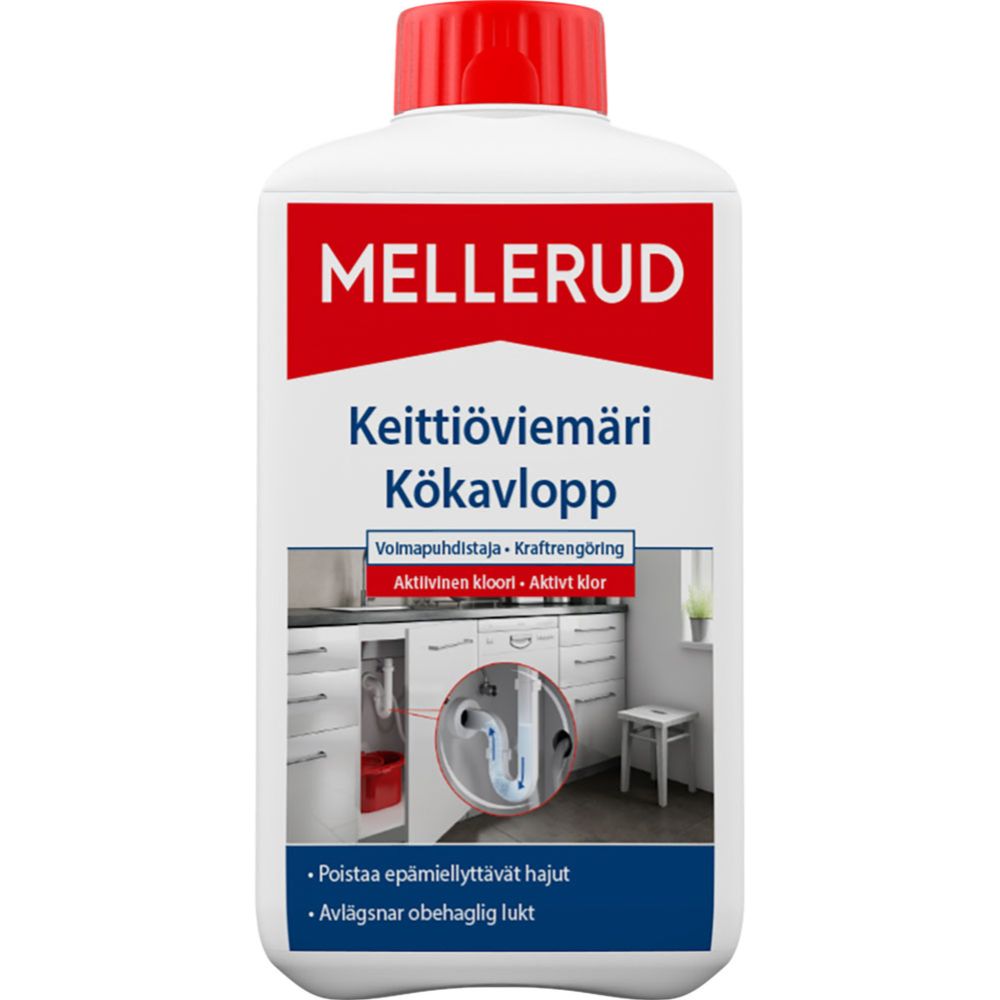 Mellerud rengöringsmedel för kökavlopp, aktivt klor 1 l