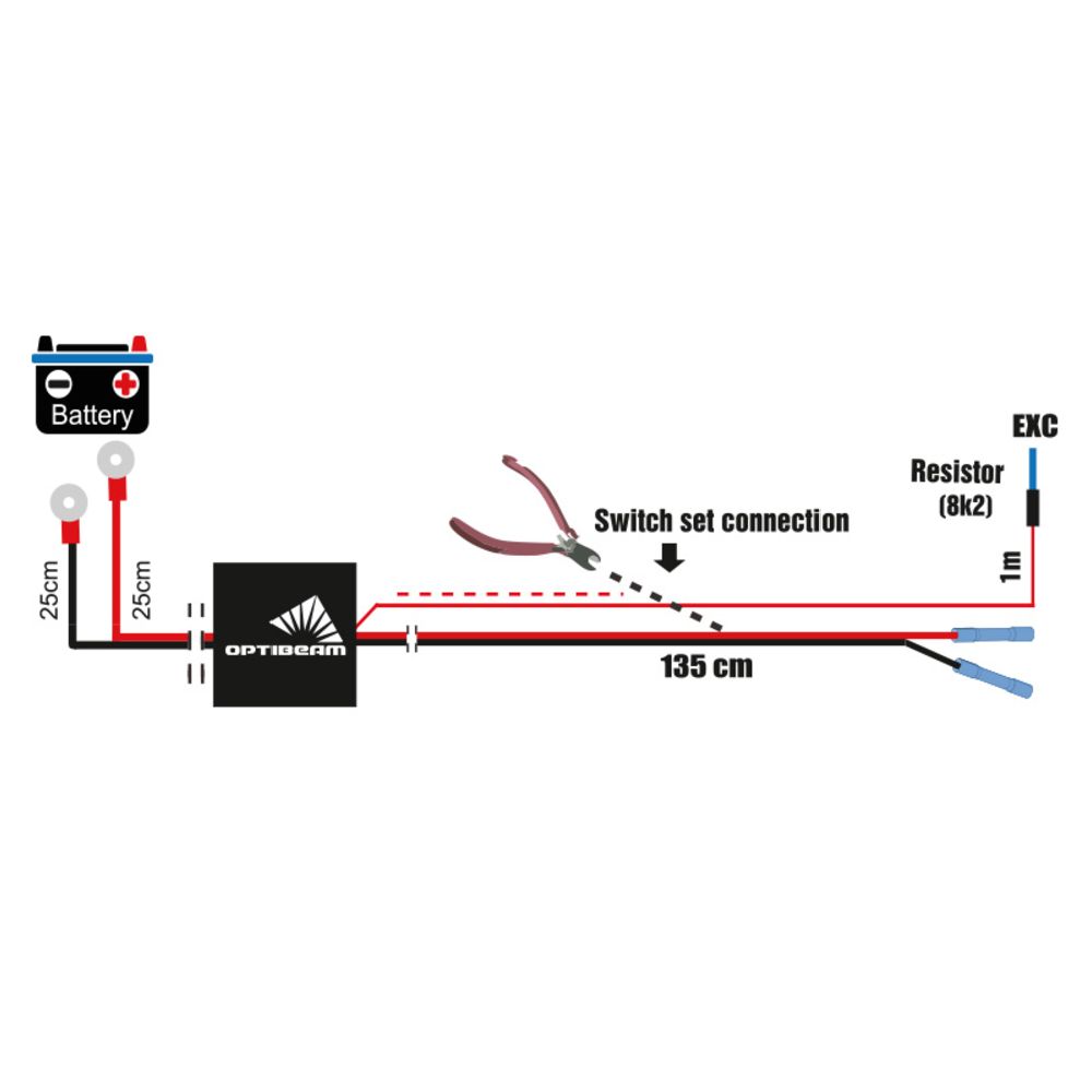 Plug & Drive kabelsats för ett extraljus SET7 12/24 V