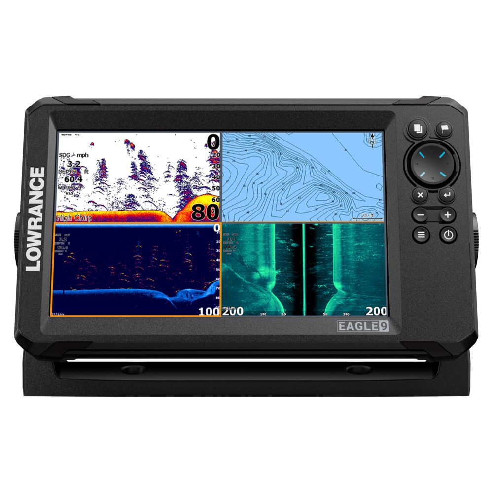 Lowrance Eagle 9" kombinationsenhet med Tripleshot HD ekolodsgivare