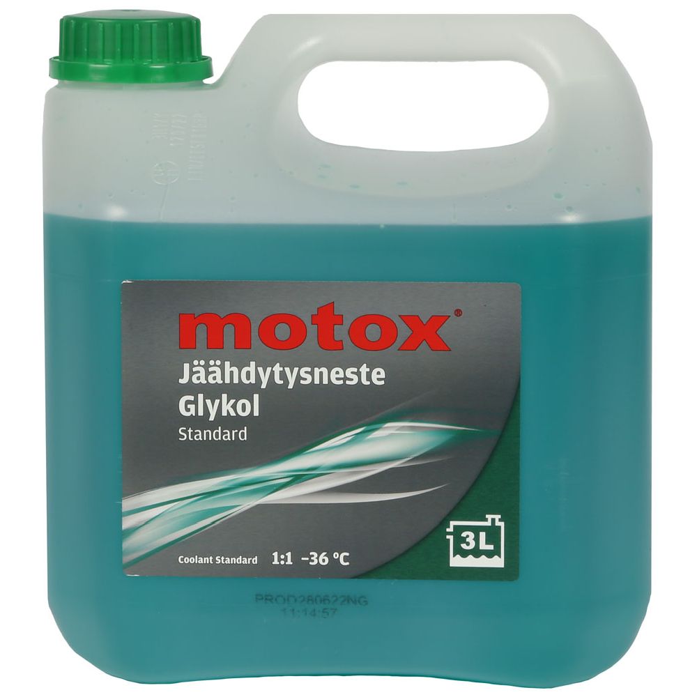 Motox Standard roheline jahutusvedelik, 100%, 3 l