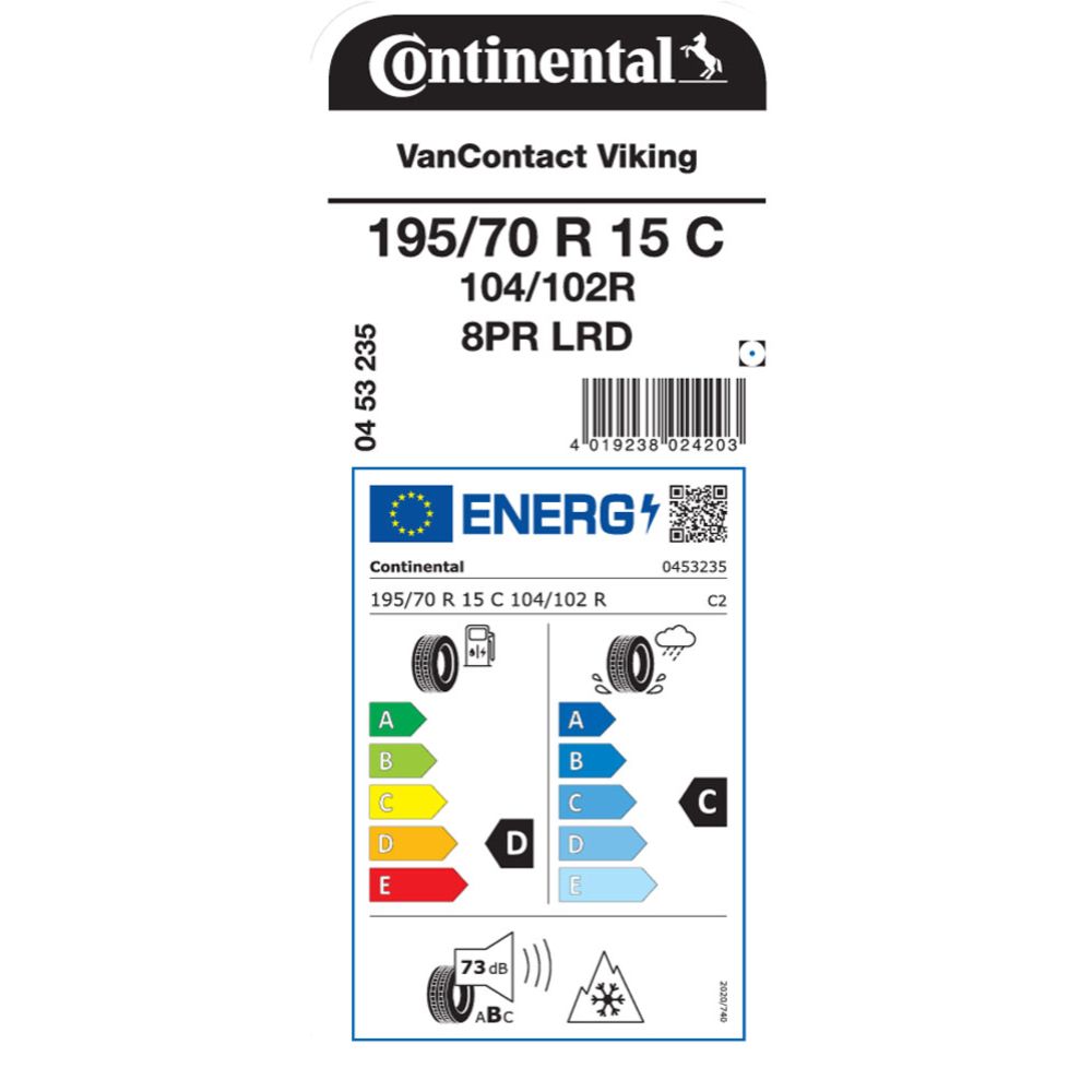 Continental VanContact Viking 8PR 195/70 R15C 104/102R kitkarengas