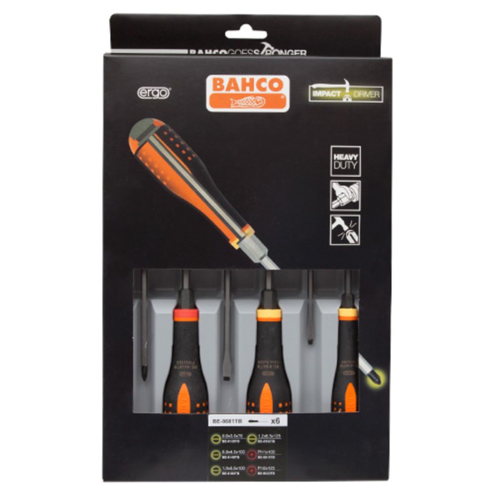 Bahco BE-9881TB Ergo löökkruvikeerajate komplekt 6 osa