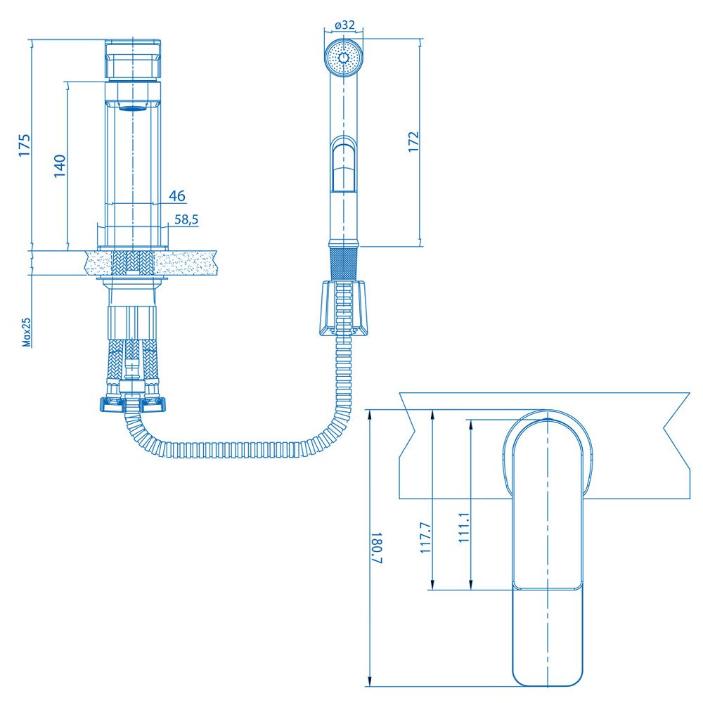 Harju Ruoko pesuallashana käsisuihkulla musta