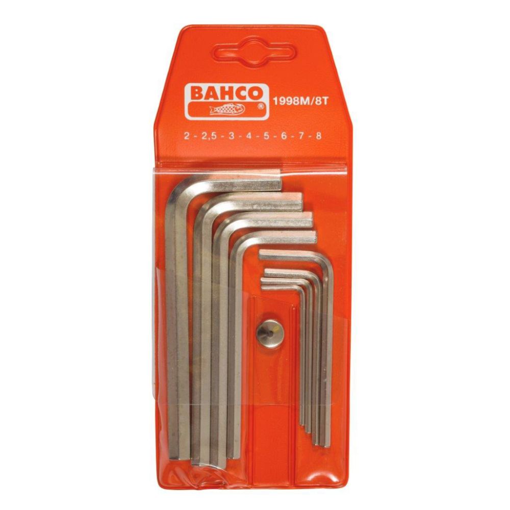Bahco 1998M/8T insexnyckelsats 2–8 mm, 8 delar