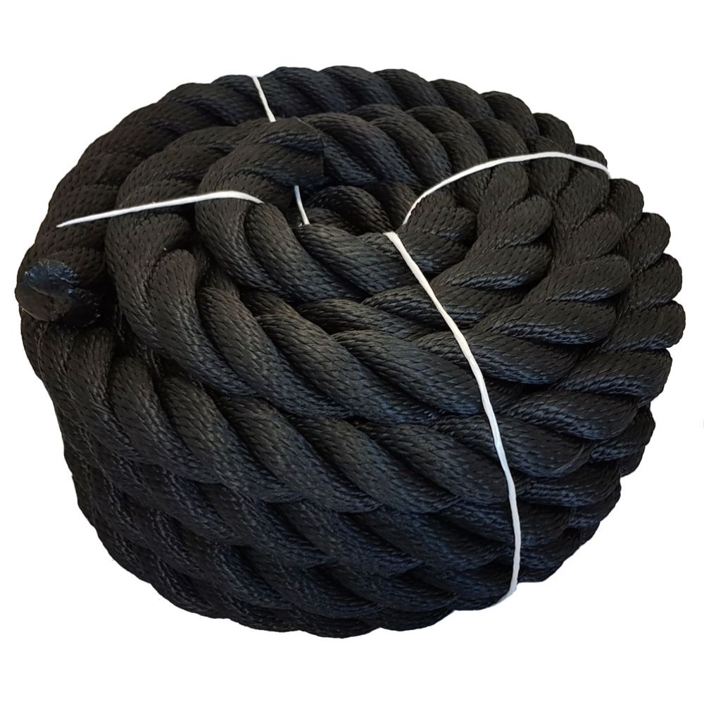 Räckesrep av UV-skyddad polypropen svart 35 mm 10 m