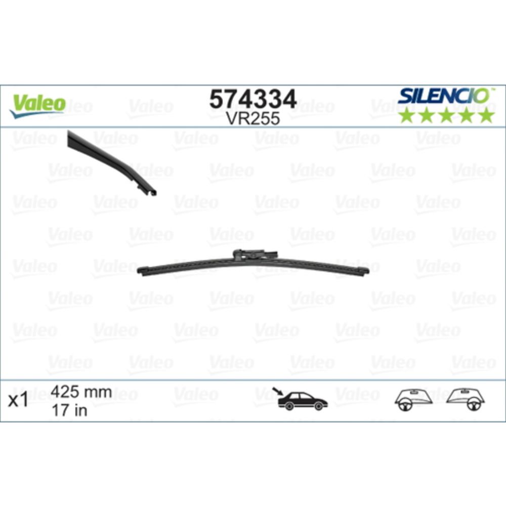 Valeo Silencio VM255/VR255 torkarblad bakruta 42,5 cm