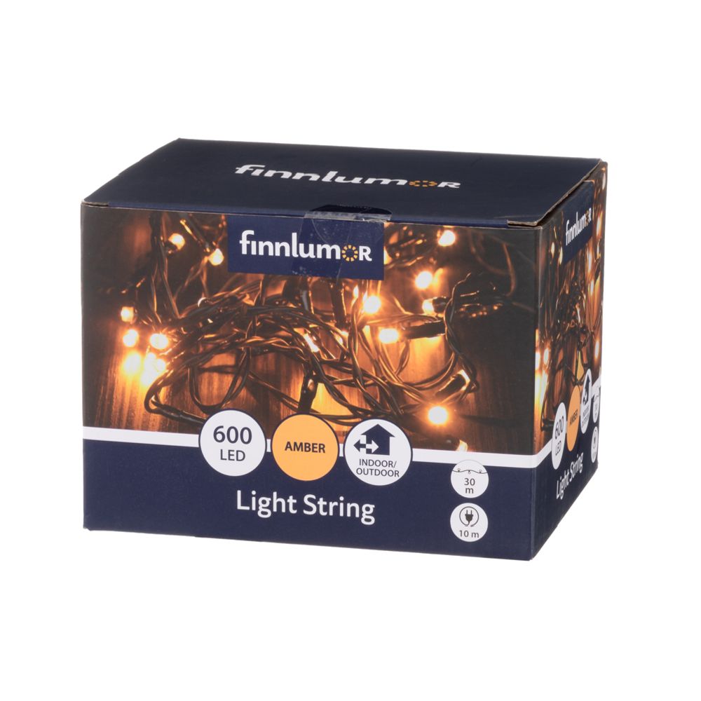 Finnlumor 600-LED ljusslinga utomhus bärnsten