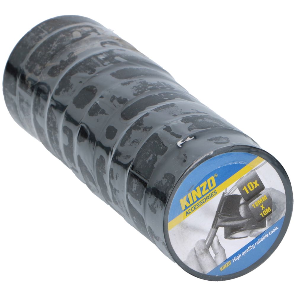 Kinzo eltejp svart 18 mm x 10 m 10 st.
