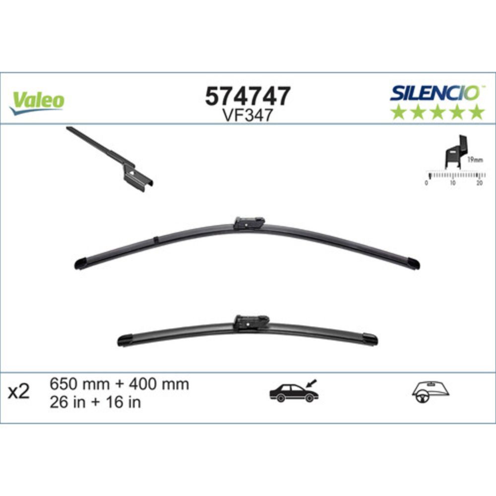 Valeo Silencio VF347 pyyhkijänsulkapari 65 + 40 cm