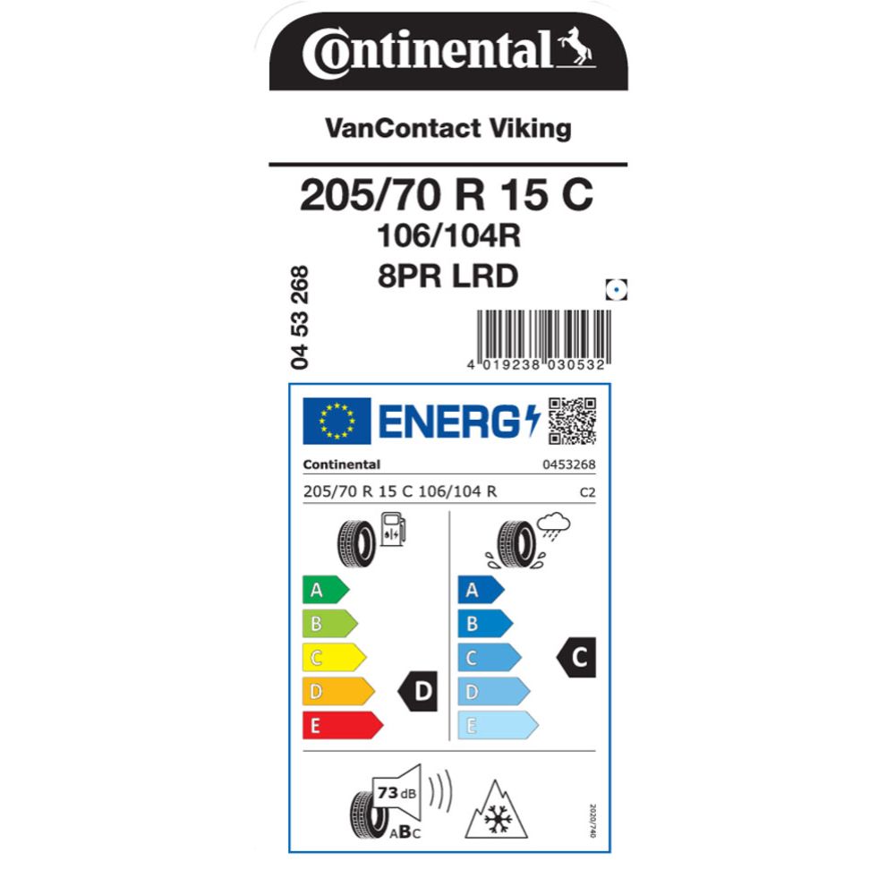 Continental VanContact Viking 8PR 205/70 R15C 106/104R kitkarengas