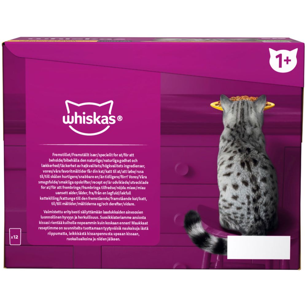 Whiskas 1+ Siipikarjalajitelma kastikkeessa 12 x 85 g