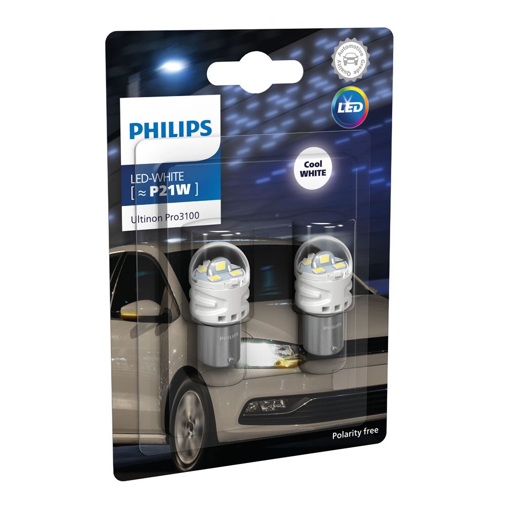 Philips Ultinon PRO3100 P21W LED-pirnid, 2 tk, valge
