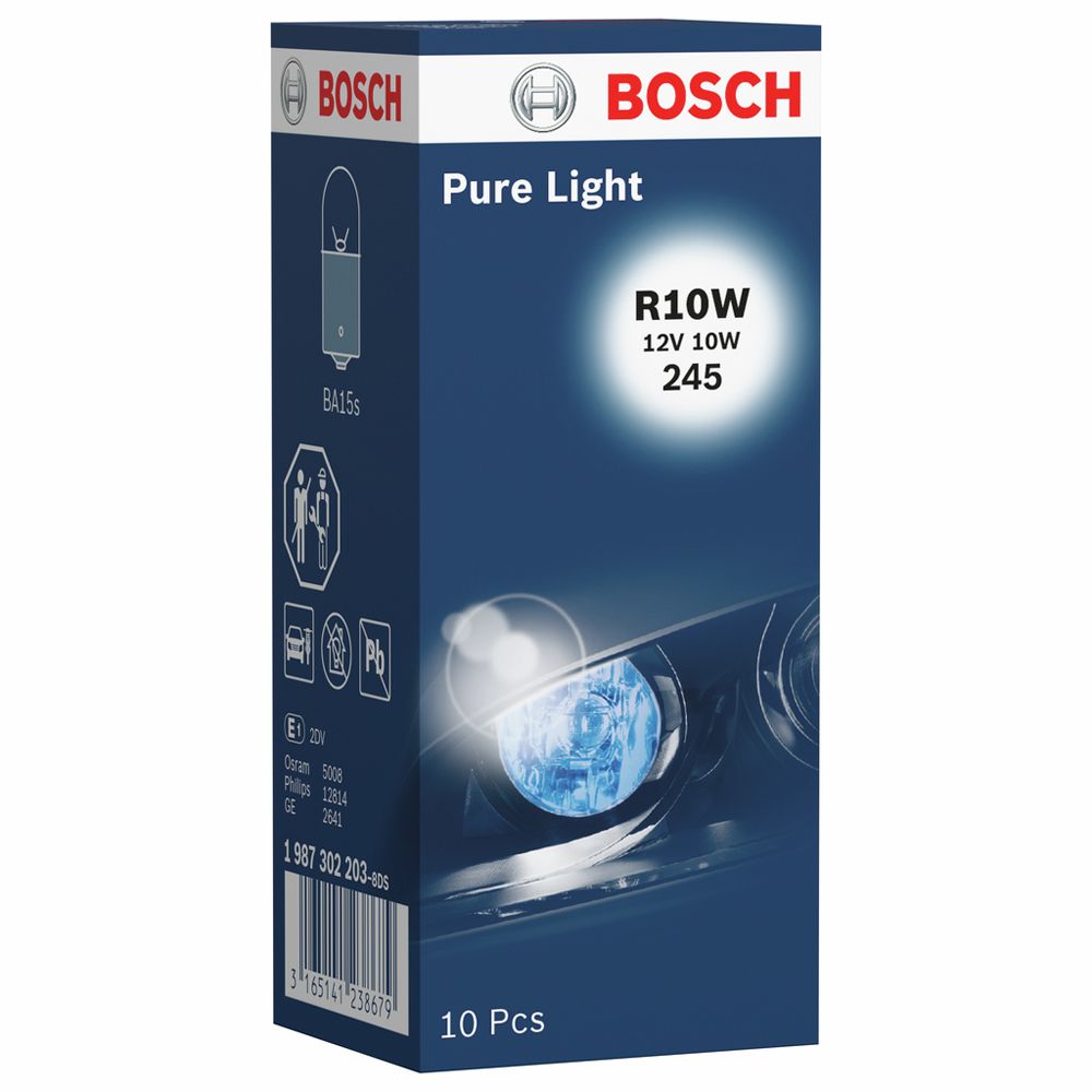 Bosch BA15s-pirn 12 V 10 W R10W 10 tk