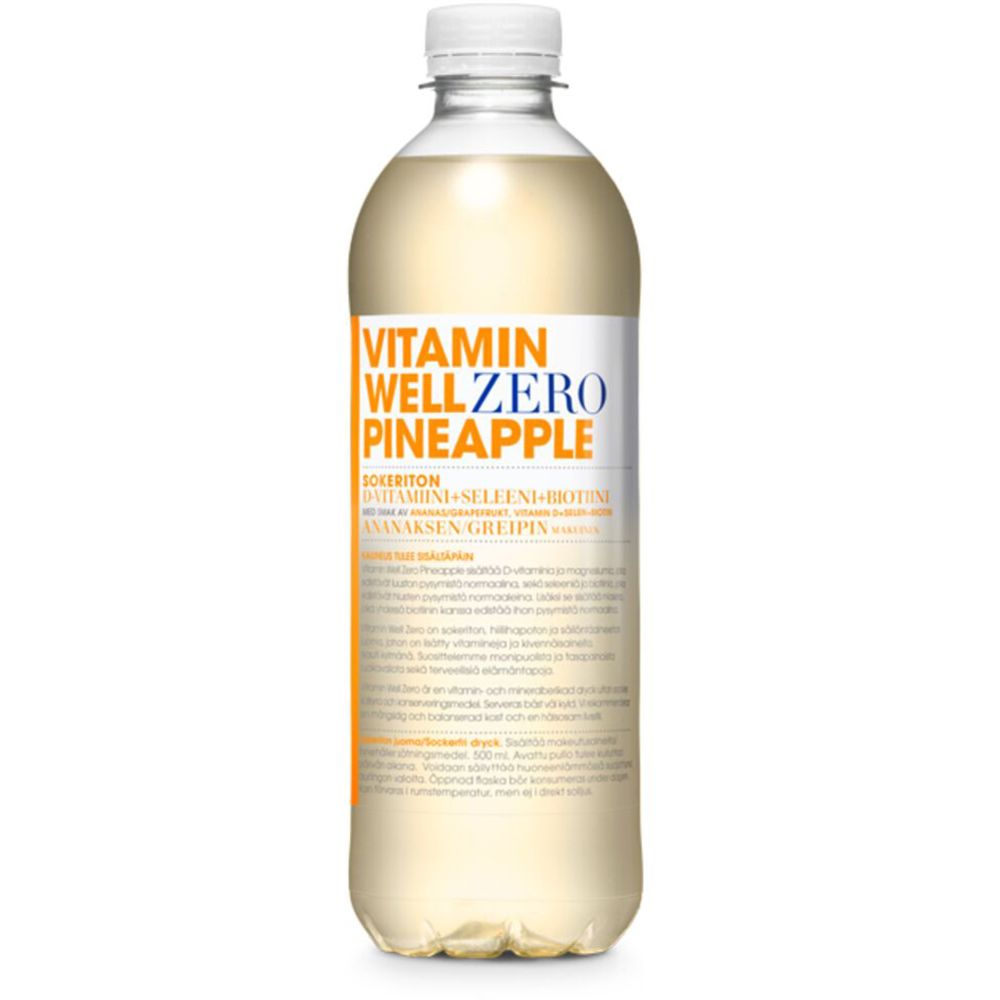 Vitamin Well Zero Pineapple hyvinvointijuoma 500 ml