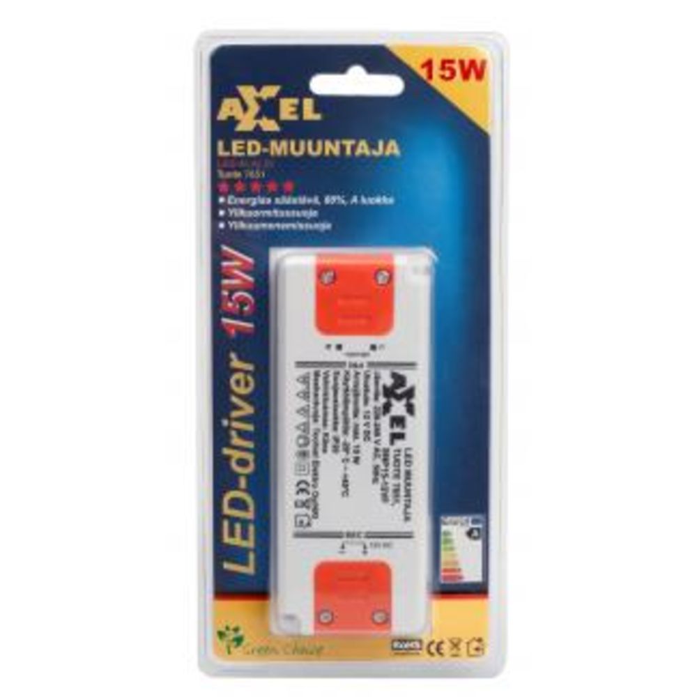 Axxel LED trafo 220-240 V 15 W 12 V DC IP20