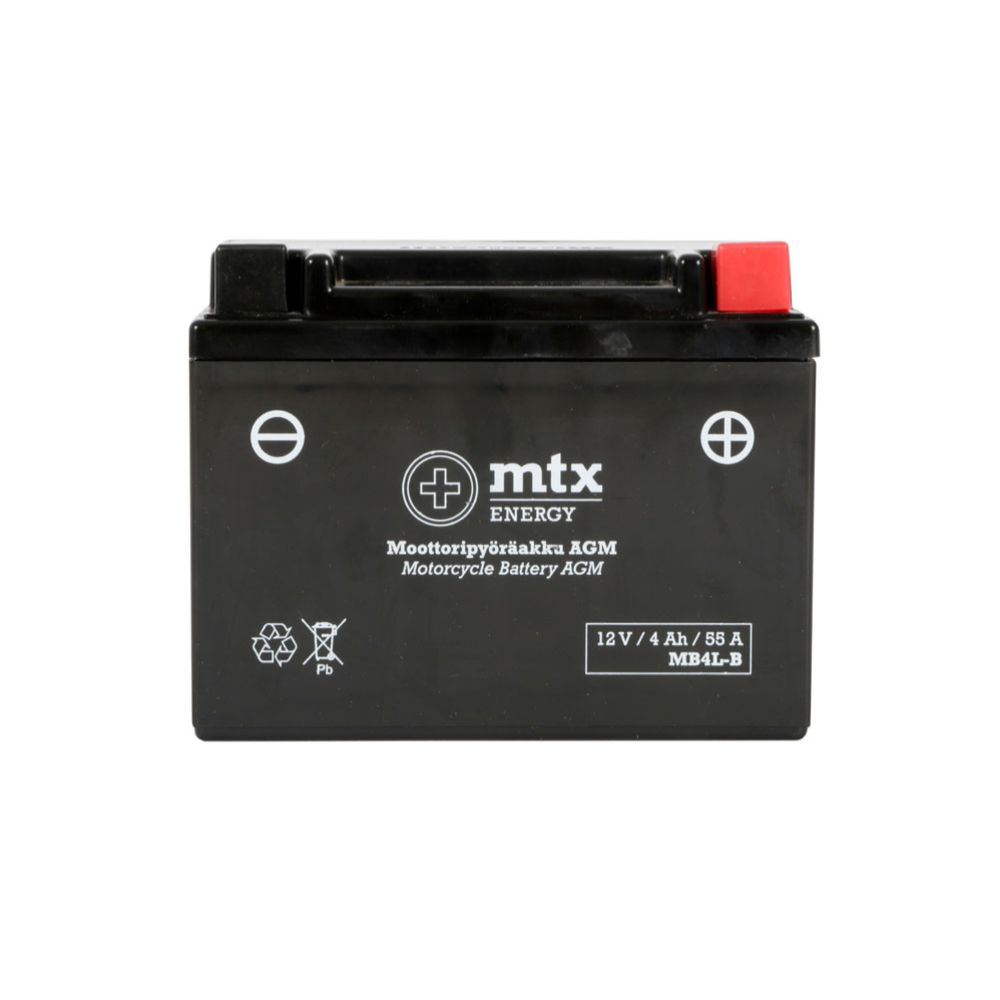 MTX Energy AGM-batteri 12 V 4 Ah "MB4L-B" (120 x 70 x 92 mm)