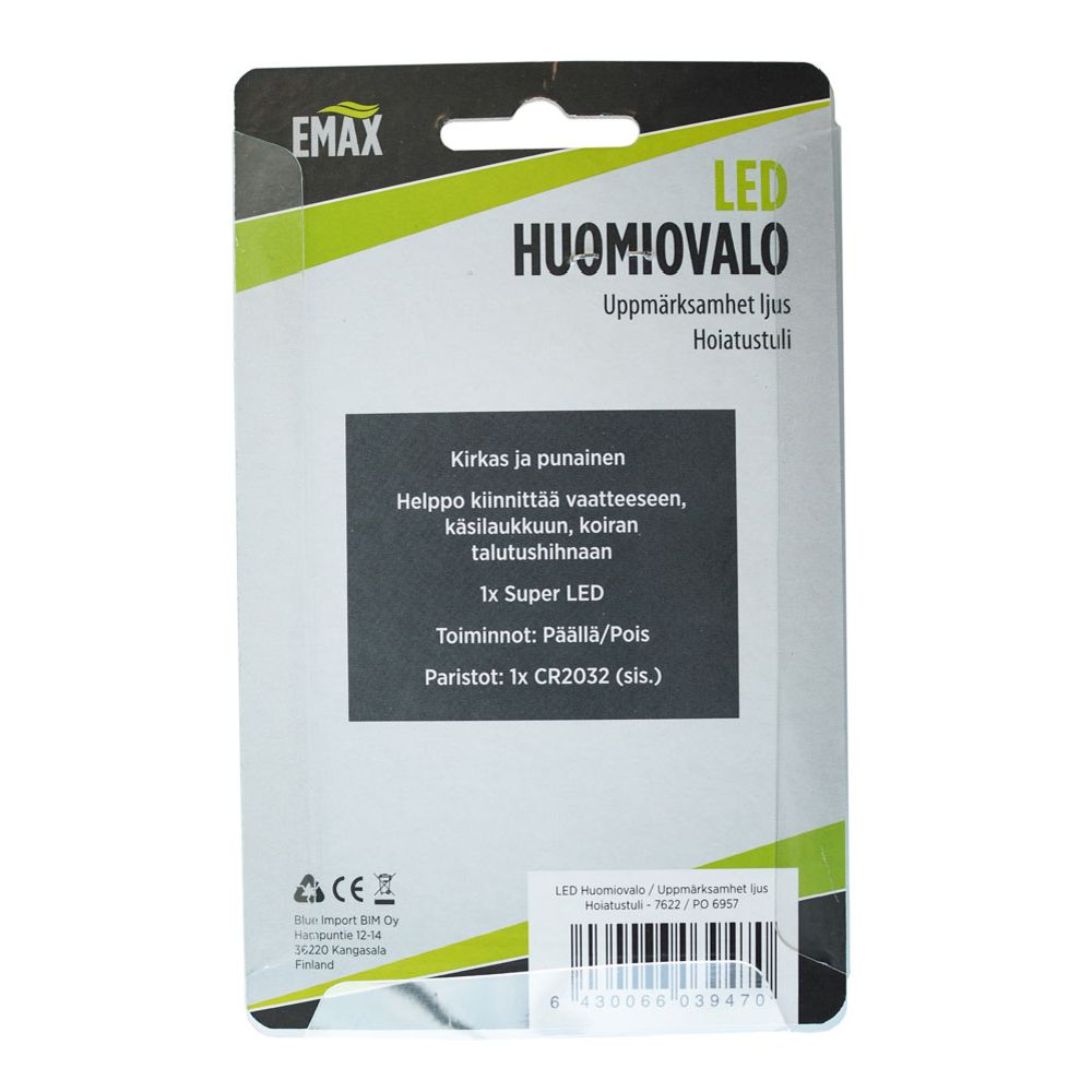 Emax LED nyckelringslampa vit/röd 2 st.
