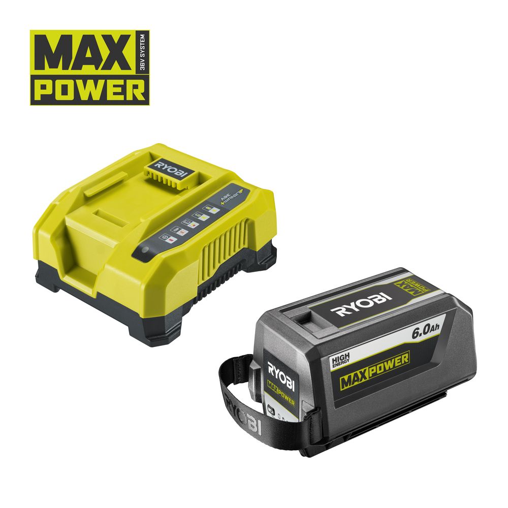 Ryobi RY36BK60B-160 MAX POWER 36 V akku-/laturipaketti 6,0 Ah