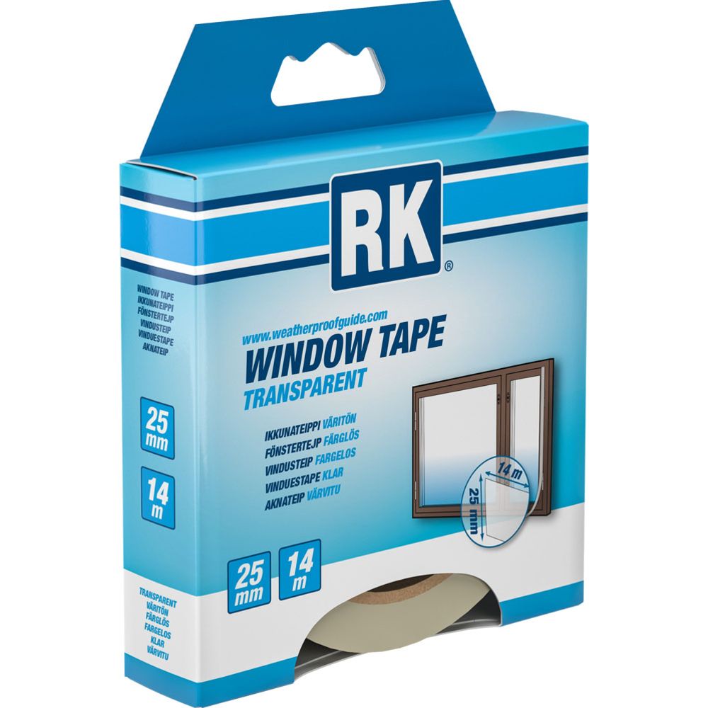 RK ikkunateippi kirkas 25 mm 14 m
