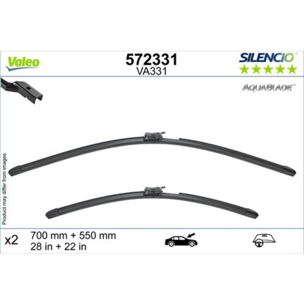 Valeo Silencio Aquablade VA331 torkarblad 2 st. 70 + 55 cm