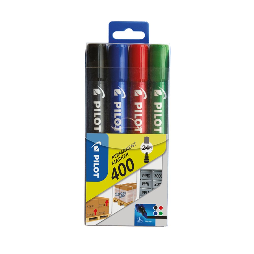 Pilot merkintäkynä Permanent Marker 400 värilajitelma 4 kpl
