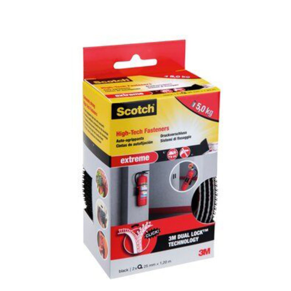 Scotch™ Extreme Dual Lock™ tarranauharulla musta 25 mm x 1,2 m 2 kpl