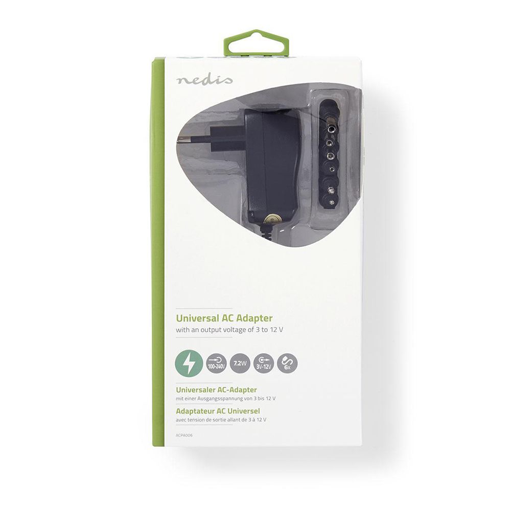 AC universaalne toiteadapter 3-12 VDC 0,6 A
