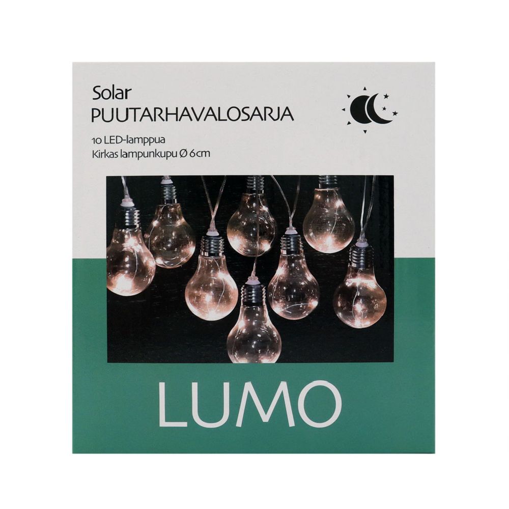 Lumo Solar LED-ljusslinga klar varmvit 10 st.