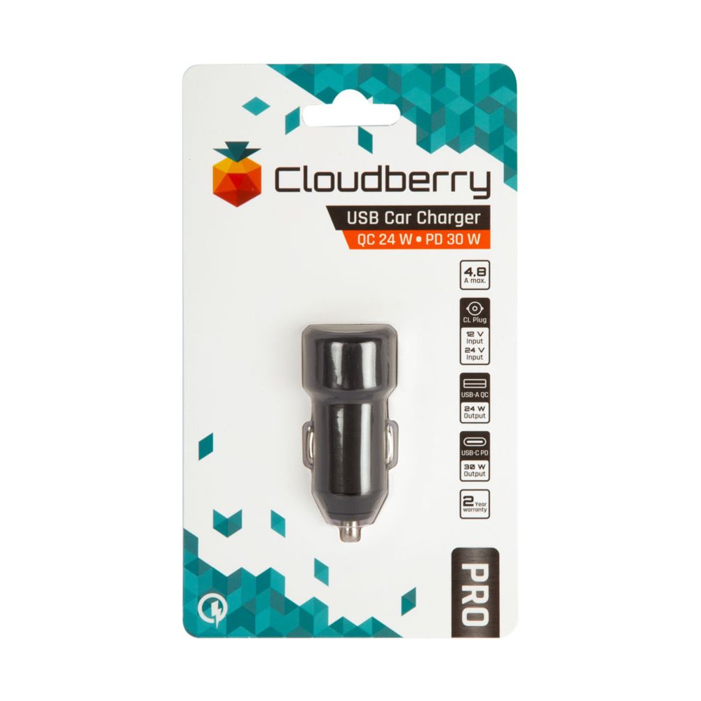 Cloudberry 4,8 A autolaturi 1 x QC 3.0 2,4 A + 1 x PD 2,4 A