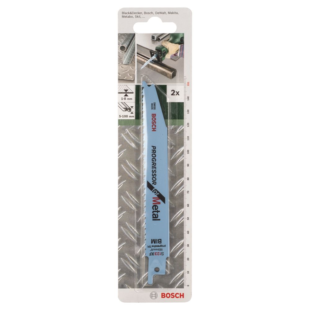 Bosch puukkosahanterä S 123 XF Progressor for Metal, bimetalli, 2 kpl