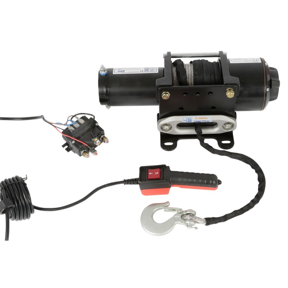 Dragvinsch 12V ATV 1360 kg nylonvajer 12,2 m