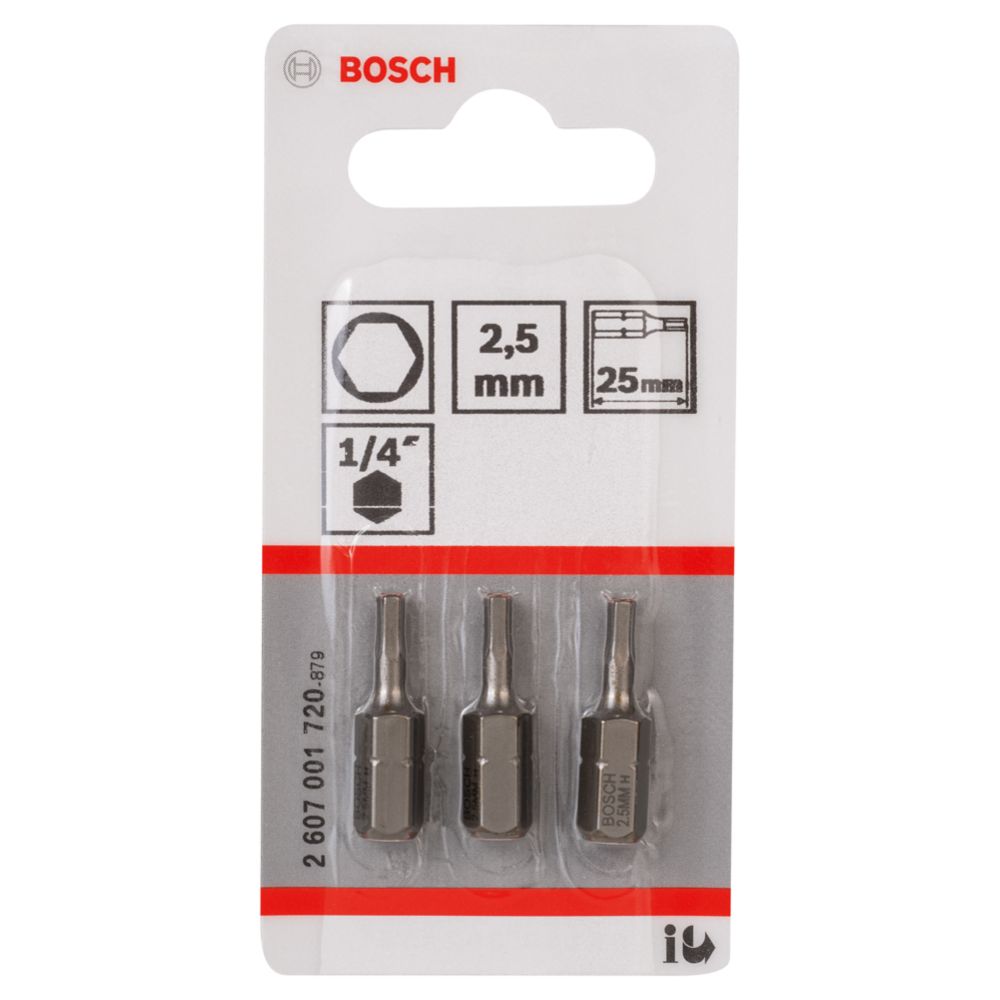 Bosch ExtraHard kruvikeeraja otsikute komplekt kuusnurk 2,5 mm 3 tk