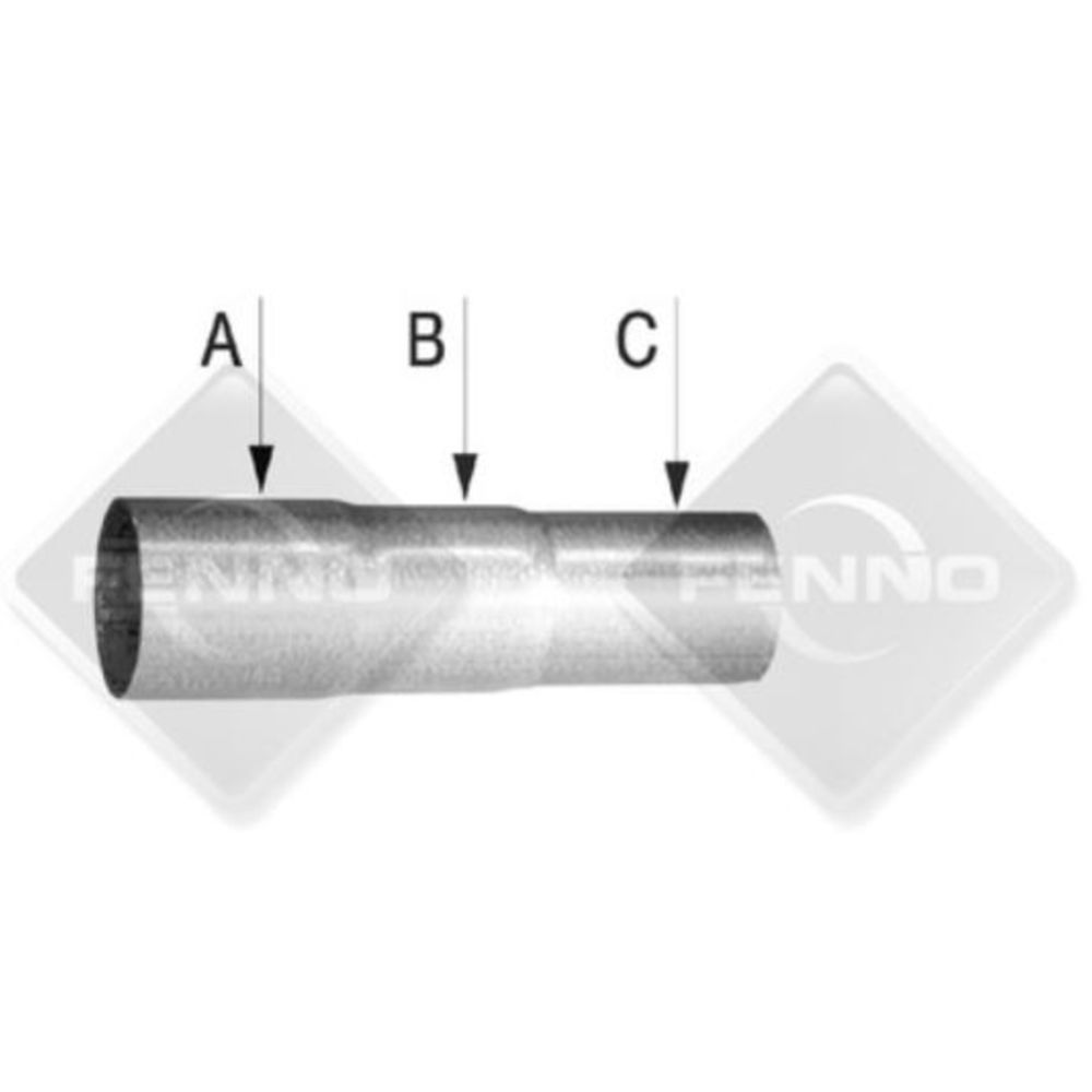 Reduceringshylsa yttre-Ø 76 mm > 70 mm > 63,5 mm