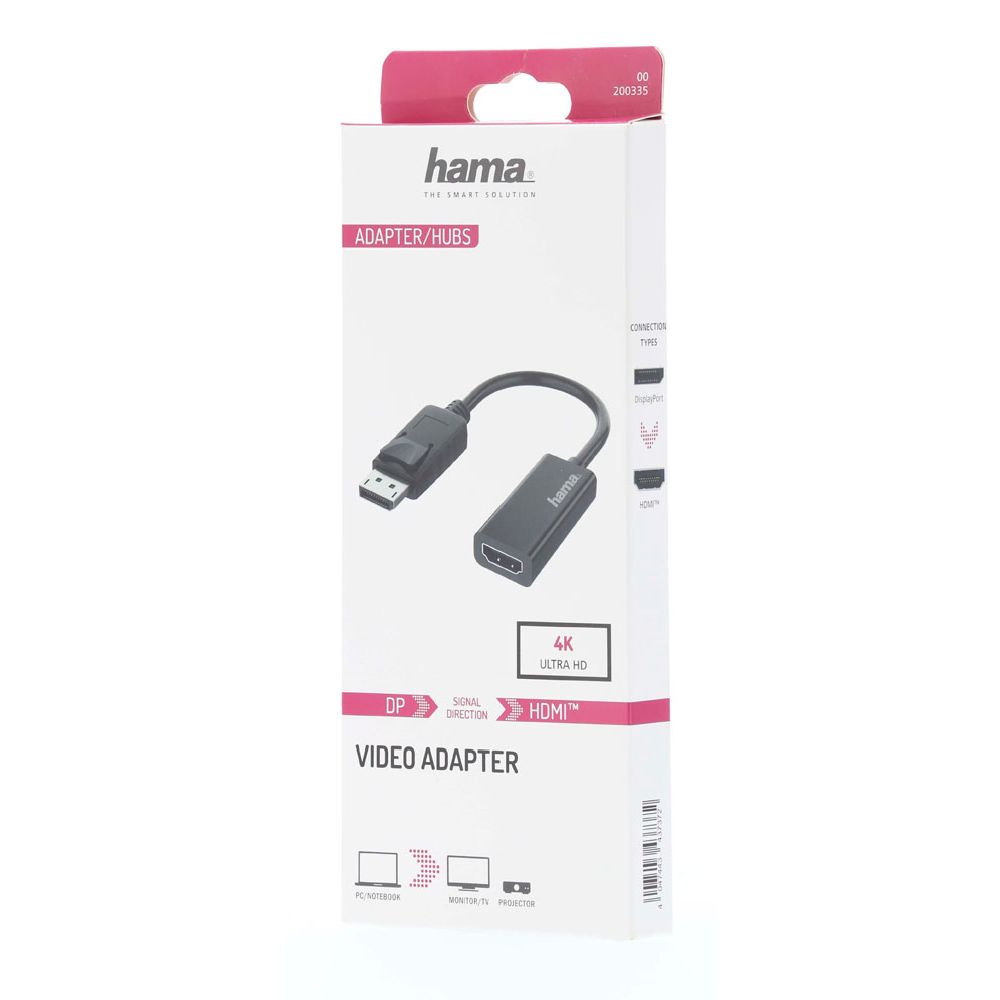 Hama videoadapter, DisplayPort isane - HDMI emane, 4K