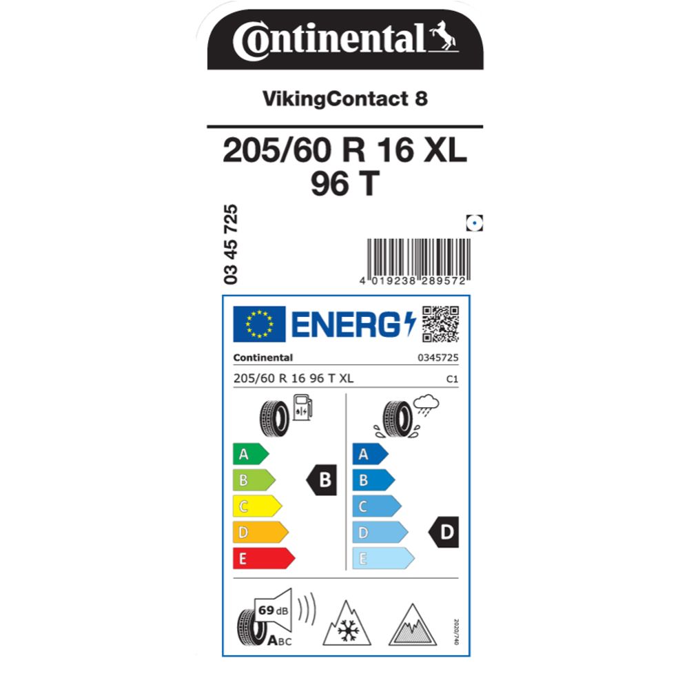 Continental VikingContact 8 205/60 R16 96T XL kitkarengas