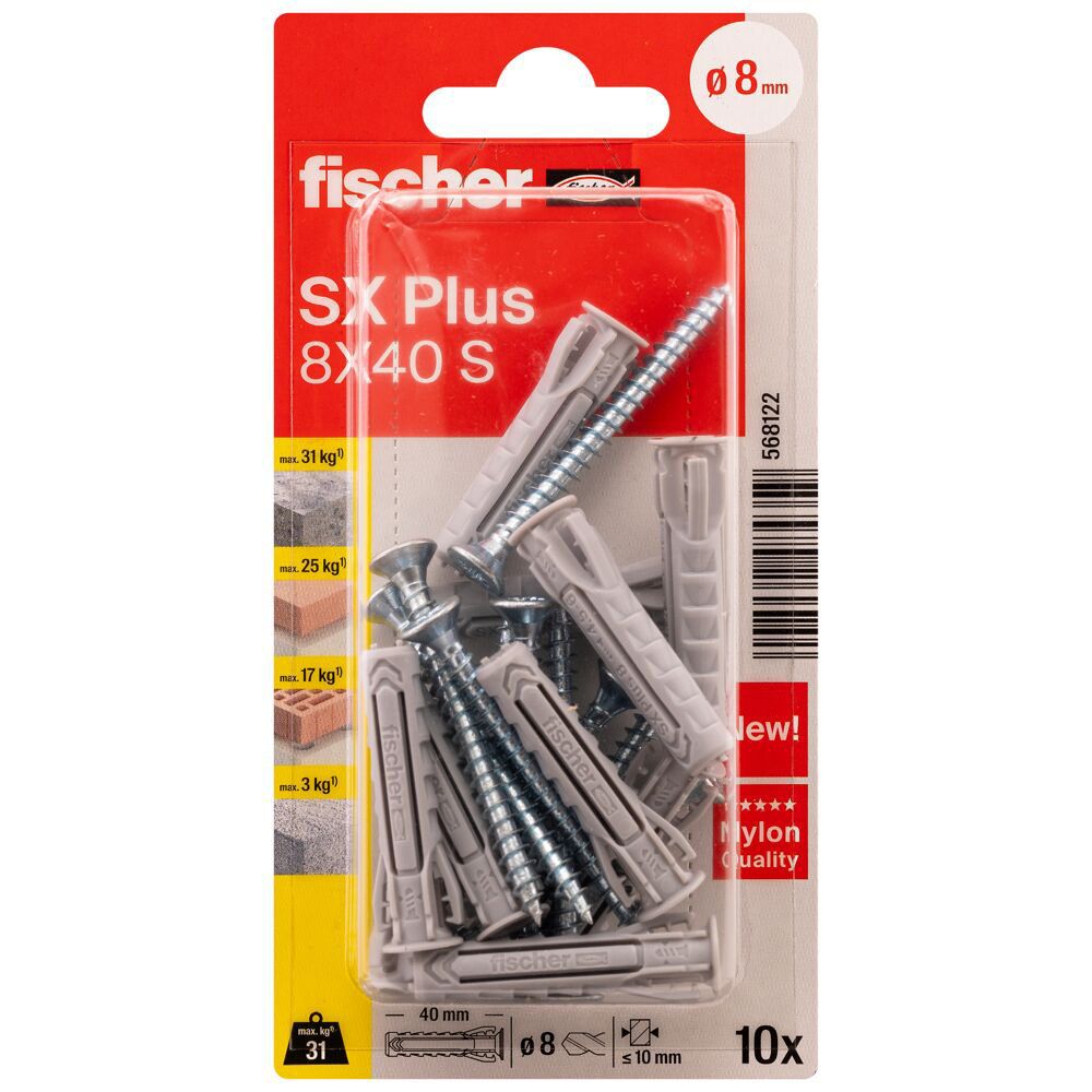 Fischer SX Plus nailontulppa ruuveilla