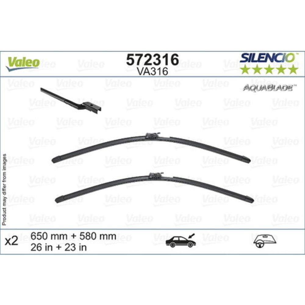 Valeo Silencio AB VA316 kojamehed 65 + 58 cm