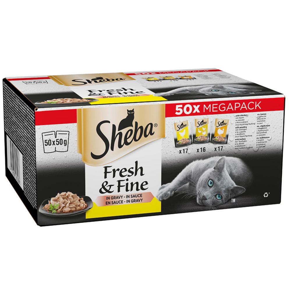 Sheba Fresh&Fine Siipikarja kastikkeessa 50 x 50 g